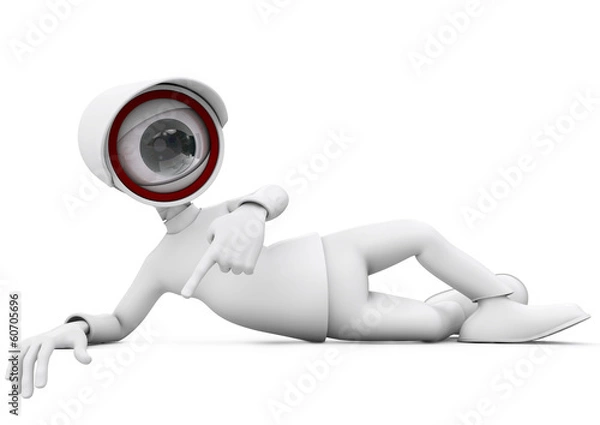 Fototapeta lying watching and pointing