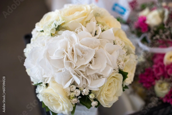 Obraz Sphere cream white flower bunch buchet