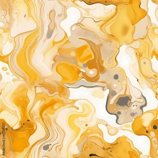 Fototapeta Gold Alcohol Ink Pattern AI Generated