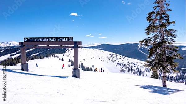 Obraz vail ski resort town and ski mountain in colorado