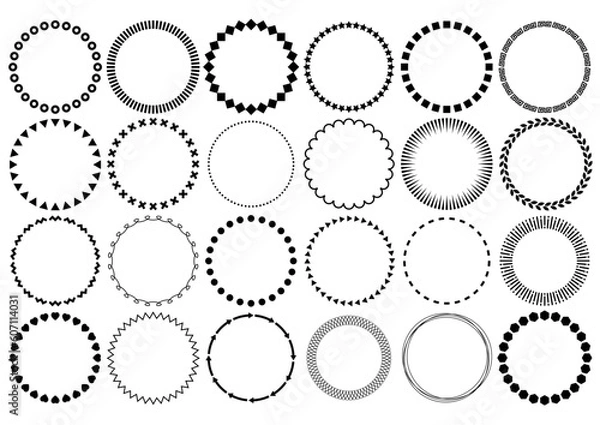 Fototapeta 幾何学模様の円形アイコンイラストセット