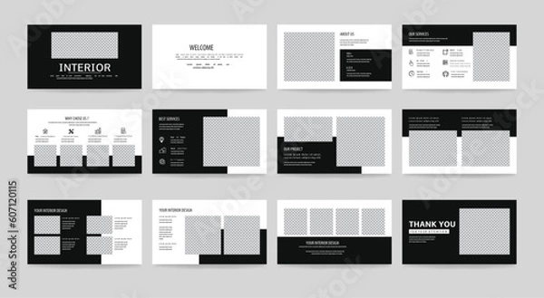 Obraz Modern interior PowerPoint Presentation Template design