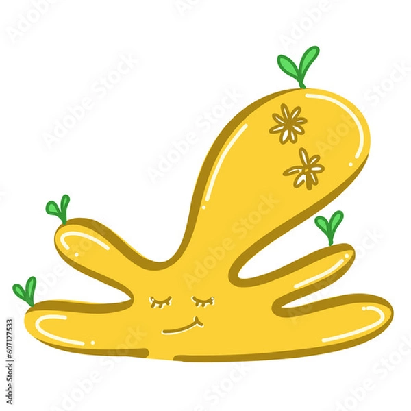 Obraz Yellow with plant