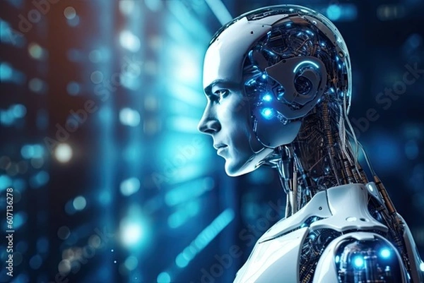 Fototapeta Artificial intelligence and machine learning. Generative AI