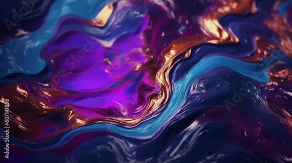 Fototapeta Close up of liquid art canvas. Abstract texture of liquid acrylic.