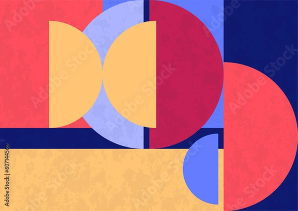 Fototapeta Abstract geometric background. Bright multi-colored composition of semicircles. Vector