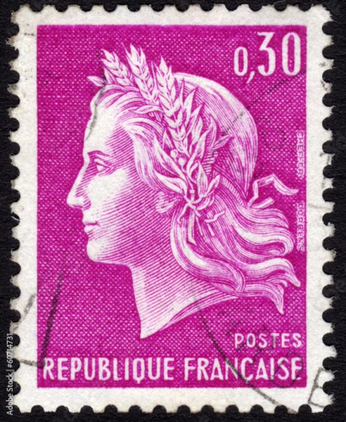 Obraz Marianne on French postage stamp ca. 1969