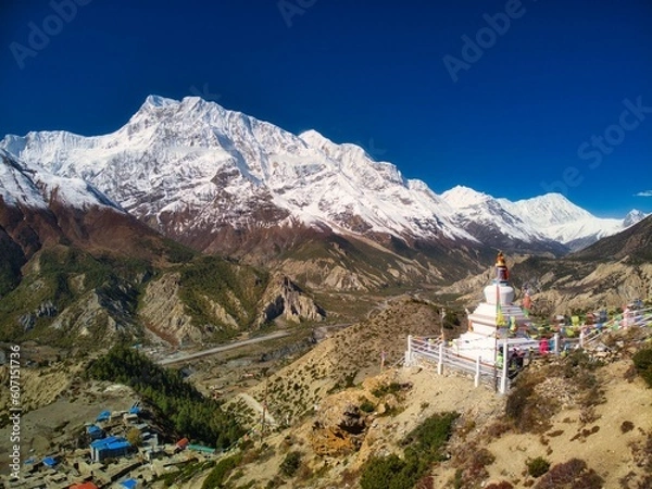 Obraz Annapurna snowcapped peak in the Himalaya mountains, Nepal