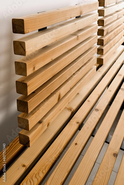 Obraz bench wooden for a garden and the street with illumination.