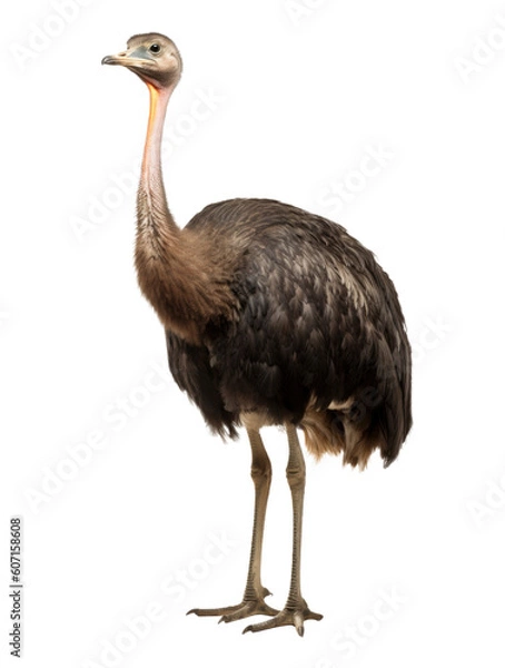 Fototapeta Ostrich Isolated on Transparent Background - Generative AI
