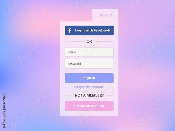 Obraz Vector login form