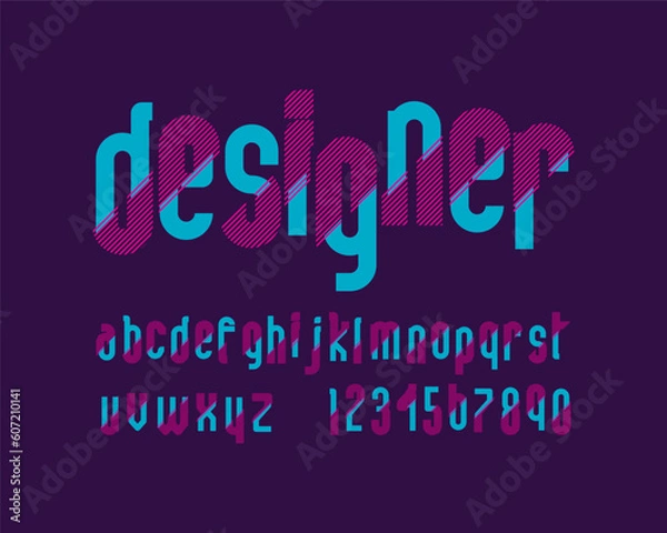 Obraz Dual tone Designer font set in vector format