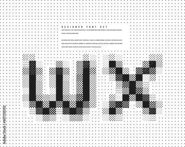 Obraz Creative Bitmap designer font set - w,x
