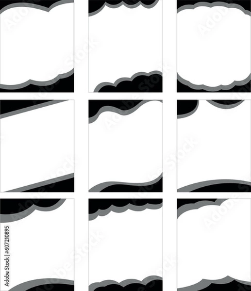 Fototapeta Simple black silhouette frame. The aspect ratio is four to five.