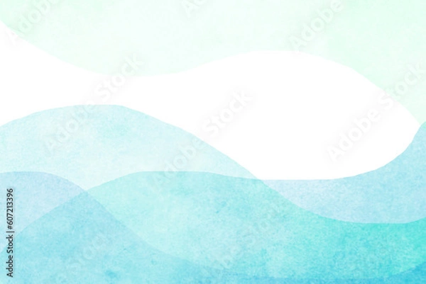 Obraz 透明感のある海をイメージした青いエメラルドグリーンの背景