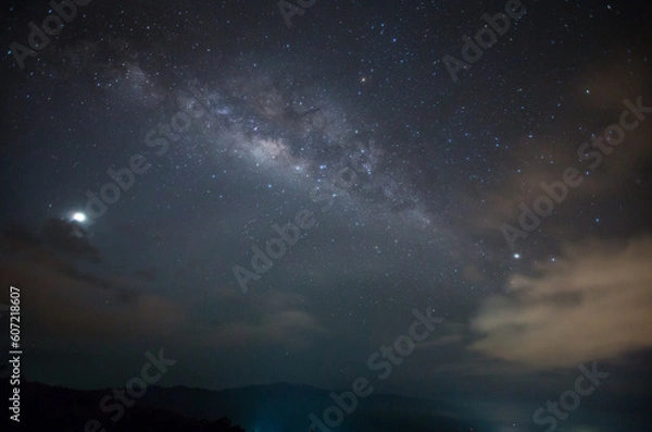 Fototapeta beautiful night view with stars and milky-way
