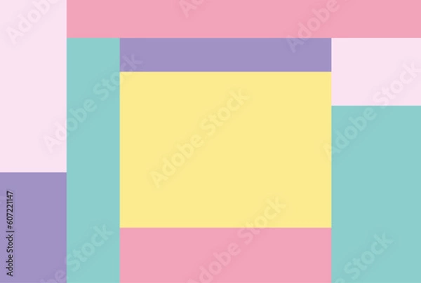 Obraz かわいい色のカラフルなブロックのポストカード