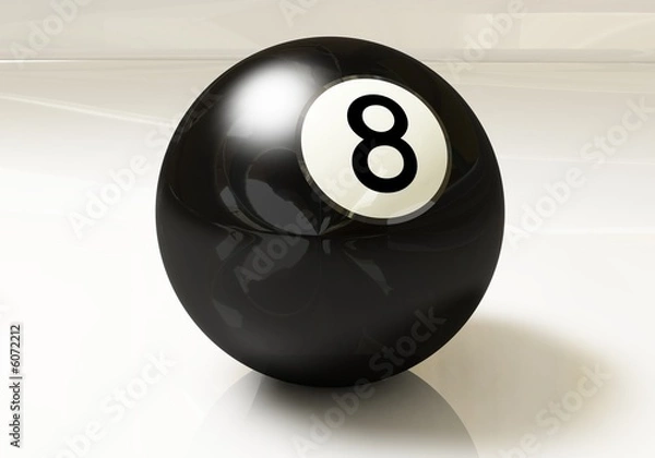 Obraz Kula bilardowa 8 na białym tle
