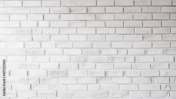 Fototapeta White brick wall texture background Generative AI