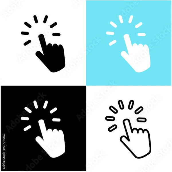 Fototapeta computer cursor hand web for concept design.hand painting icon design .vector ilustration