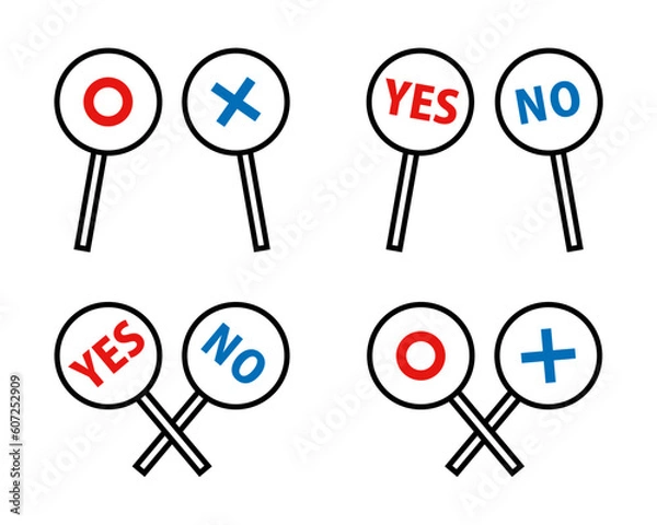 Obraz 回答札のアイコンセット（まる・ばつ・イエス・ノー）