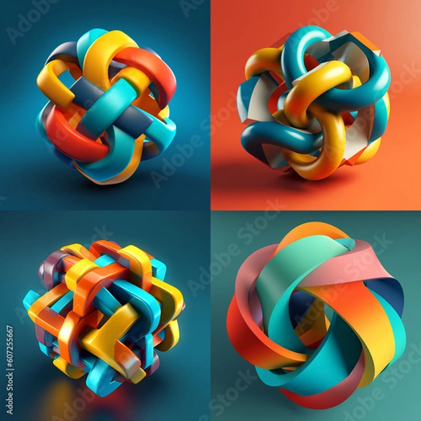Obraz abstract colorful shapes