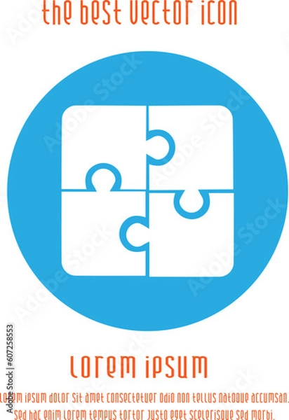 Obraz Puzzle vector icon eps 10. Creative group symbol. Cooperation.