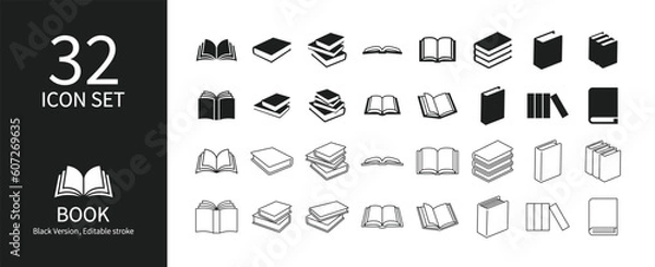 Obraz Set of book icons in various shapes