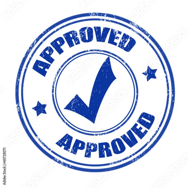 Obraz Approved grunge rubber stamp on white