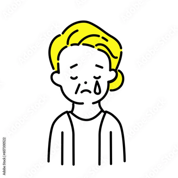 Fototapeta かわいい人物のイラストシリーズ _ シニアの女性_ 泣く