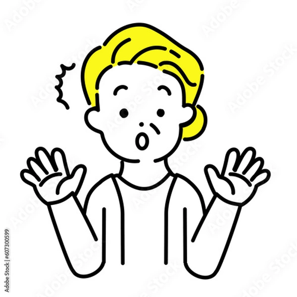 Fototapeta かわいい人物のイラストシリーズ _ シニアの女性_ 驚く