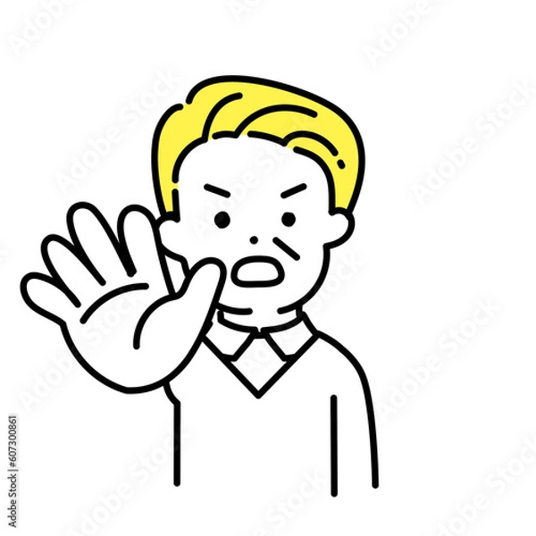 Fototapeta かわいい人物のイラストシリーズ _ シニアの男性_ ストップ