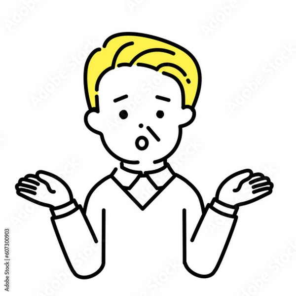 Fototapeta かわいい人物のイラストシリーズ _ シニアの男性_ 困る