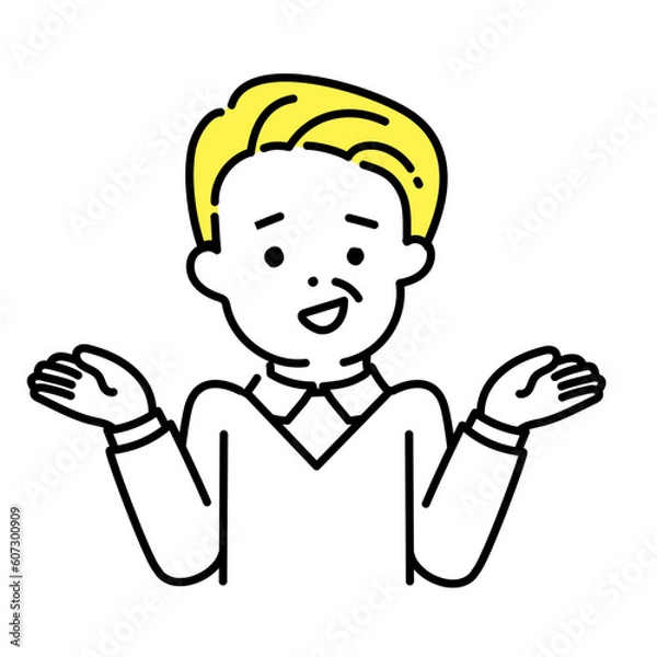 Fototapeta かわいい人物のイラストシリーズ _ シニアの男性_ 呆れる