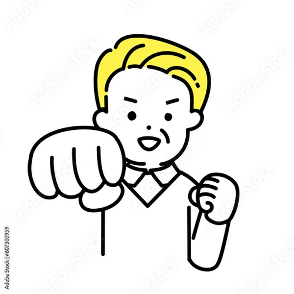 Fototapeta かわいい人物のイラストシリーズ _ シニアの男性_ パンチ