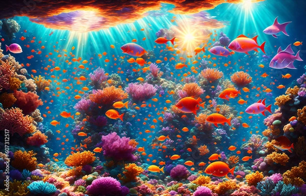 Fototapeta The world in the heart of the ocean