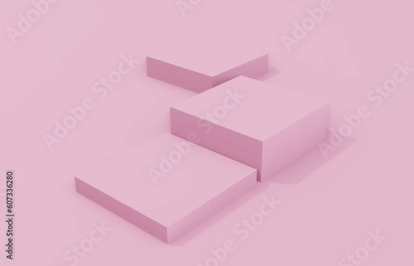 Fototapeta Pink color background with lots of cube squares beautiful 3D rendering animation
