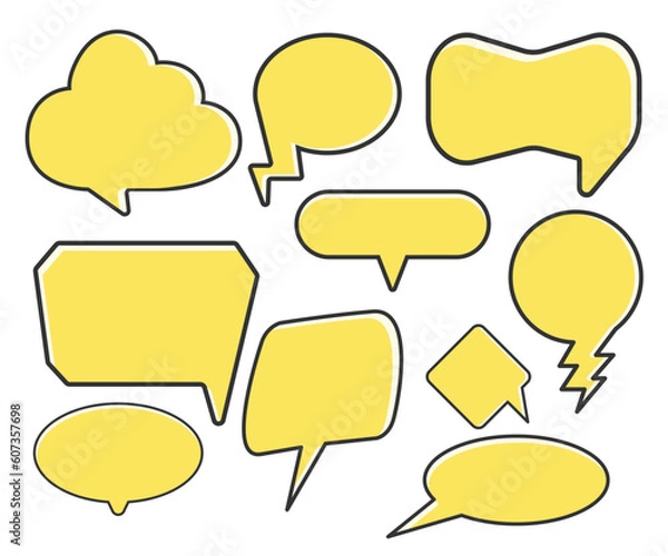 Obraz yellow comic speech bubble vector set