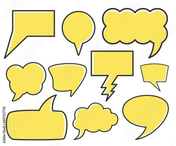 Obraz yellow comic speech bubble vector set