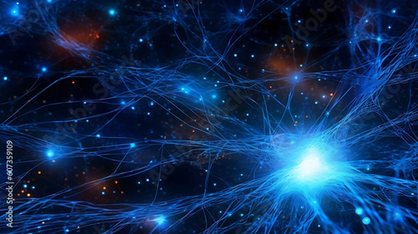 Fototapeta AI Brain Network. AI Generated