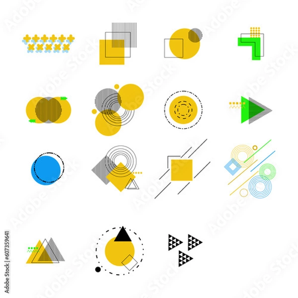 Obraz memphis geometric element vector design