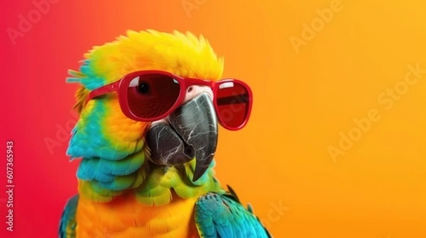 Obraz Cool Parrot with sunglasses
