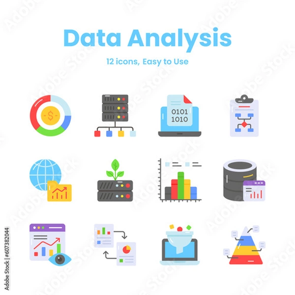 Fototapeta Carefully crafted data analysis and statistics icons, download this premium vectors easy to use