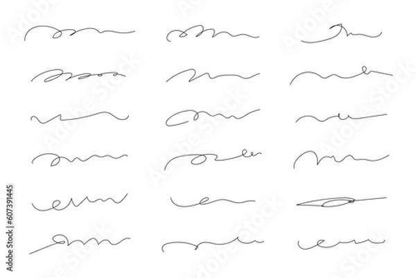 Obraz A set of hand drawn squiggle and scribble lines