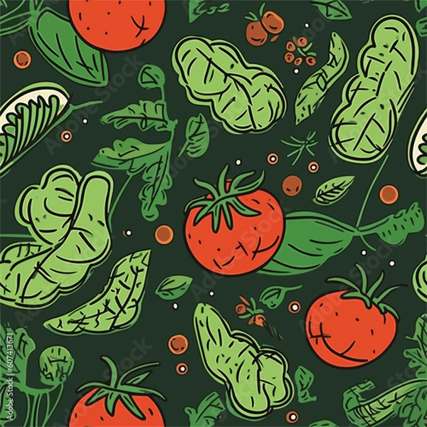 Fototapeta Seamless Colorful Tomato Pattern.

Seamless pattern of tomatos in colorful style. Add color to your digital project with our pattern!