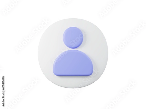 Fototapeta 3D icon cartoon Person profile or Avatar user profile, 3D render illustration