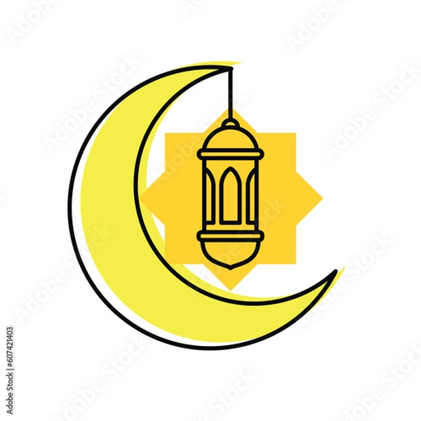 Obraz ramadan lantern simple flat icon, islamic lantern icon