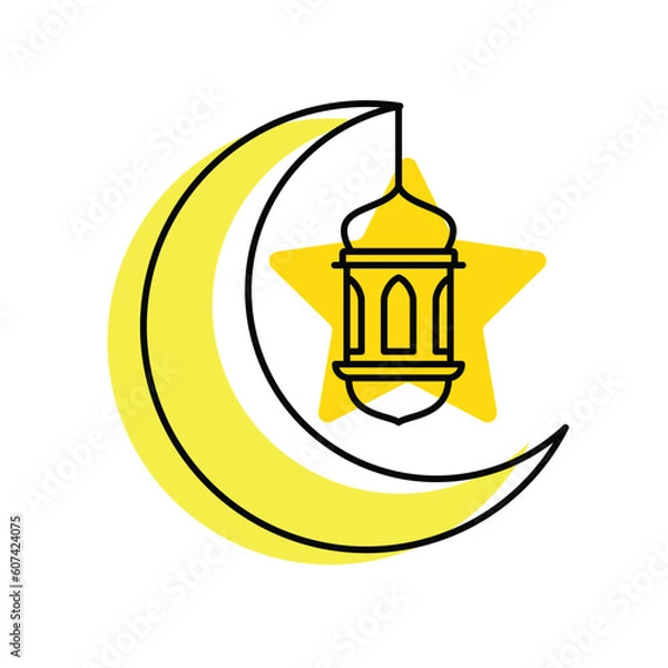 Obraz ramadan lantern simple flat icon, islamic lantern icon