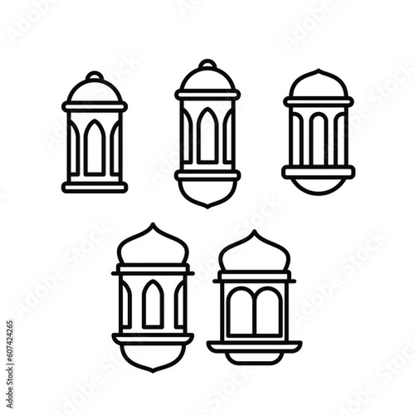 Obraz ramadan lantern simple flat icon, islamic lantern icon