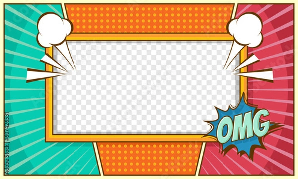 Obraz Comic pop art frame template design
